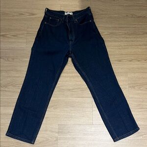 Abercrombie & Fitch The Ankle Straight Ultra High Rise Dark Blue